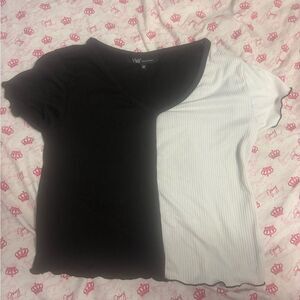 YMI Two-Tone Split Graphic Tee